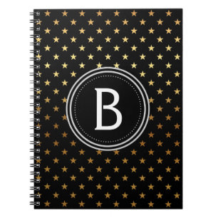 Cuaderno Bloc de notas con estrellas de monograma de Reliev