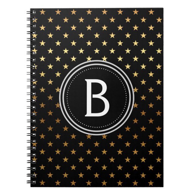 Cuaderno Bloc de notas con estrellas de monograma de Reliev (Frente)