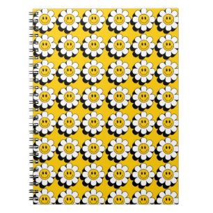 Cuaderno Bloc de notas con flor de cara sonriente plural