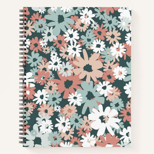 Cuaderno Bloc de notas con flores (Anverso)