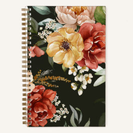 Cuaderno Bloc de notas con flores