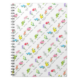 Cuaderno Bloc de notas con flores