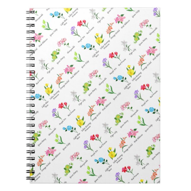 Cuaderno Bloc de notas con flores (Frente)