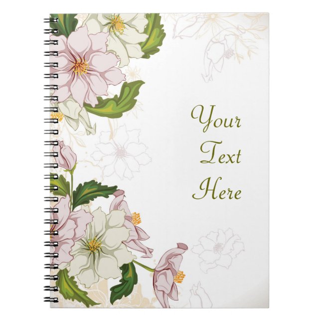 Cuaderno Bloc de notas con flores (Frente)