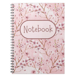Cuaderno Bloc de notas con flores de cerezo
