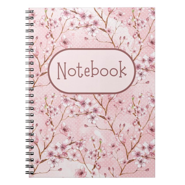 Cuaderno Bloc de notas con flores de cerezo (Frente)