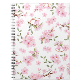 Cuaderno Bloc de notas con flores de cerezo