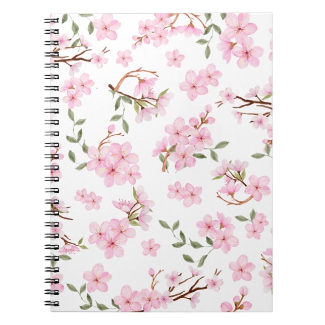 Cuaderno Bloc de notas con flores de cerezo (Frente)