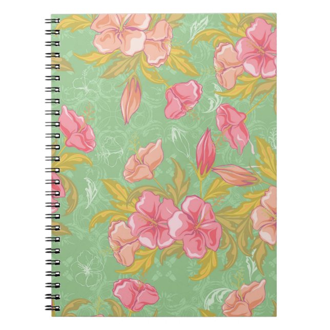 Cuaderno Bloc de notas con flores en el jardín (Frente)