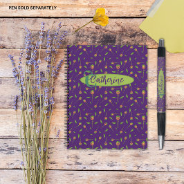 Cuaderno Bloc de notas con flores moradas de inspiración vi
