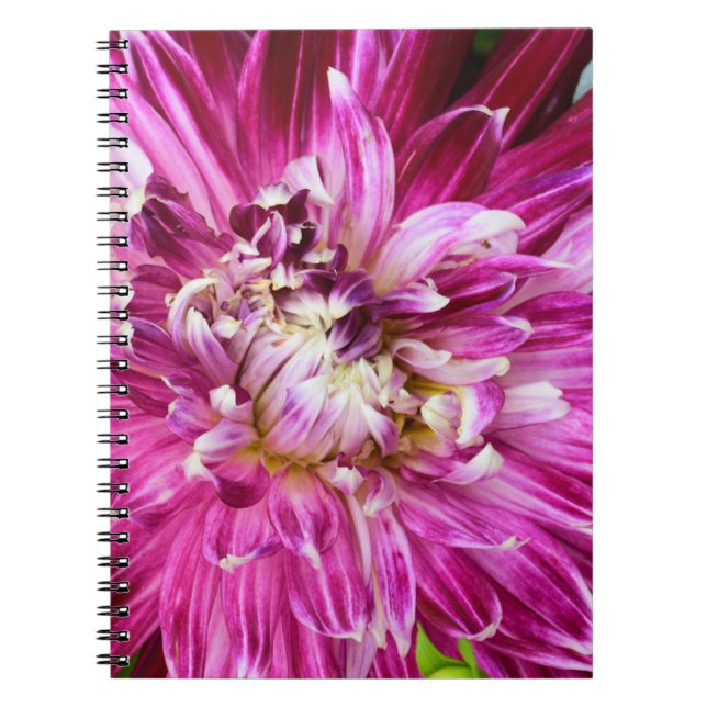 Cuaderno Bloc de notas con flores morado (Frente)