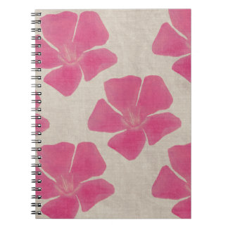 Cuaderno Bloc de notas con flores rosadas