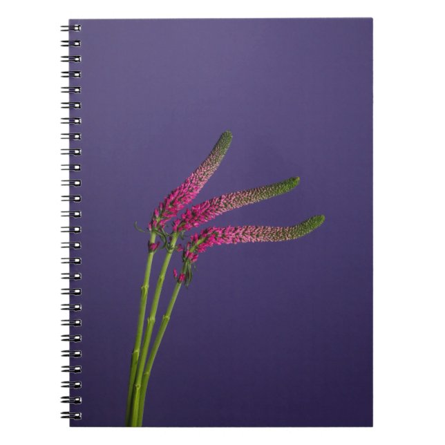 Cuaderno Bloc de notas con flores rosadas (Frente)