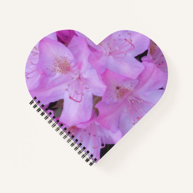 Cuaderno Bloc de notas con flores rosadas vibrantes (Anverso)