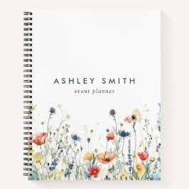 Cuaderno Bloc de notas con flores silvestres vibrantes