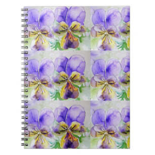 Cuaderno Bloc de notas con flores violetas violetas violeta