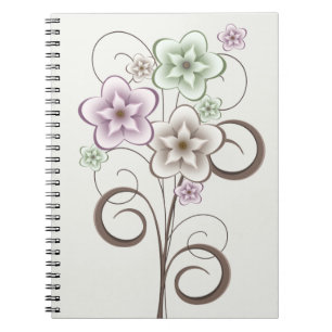 Cuaderno Bloc de notas con flores y grosores