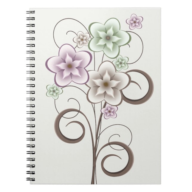 Cuaderno Bloc de notas con flores y grosores (Frente)