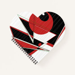 Cuaderno Bloc de notas con forma de corazón con ojos rojos