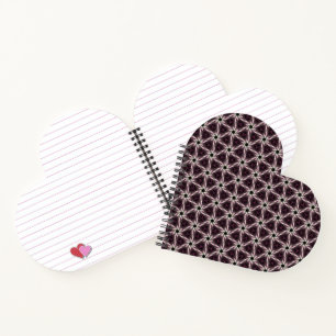 Cuaderno Bloc de notas con forma de corazón rápido Teselado
