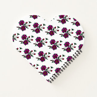 Cuaderno Bloc de notas con forma de espiral floral