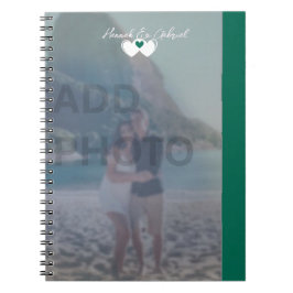 Cuaderno Bloc de notas con fotos de espiral verde esmeralda