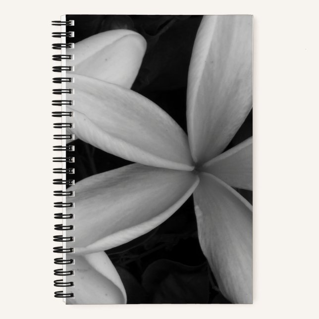 Cuaderno Bloc de notas con fotos de flores de Hawái blanco (Anverso)