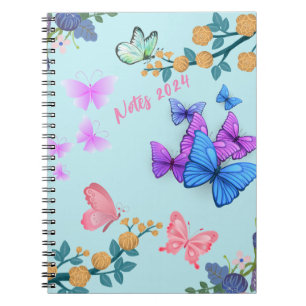 Cuaderno Bloc de notas con fotos en espiral floral