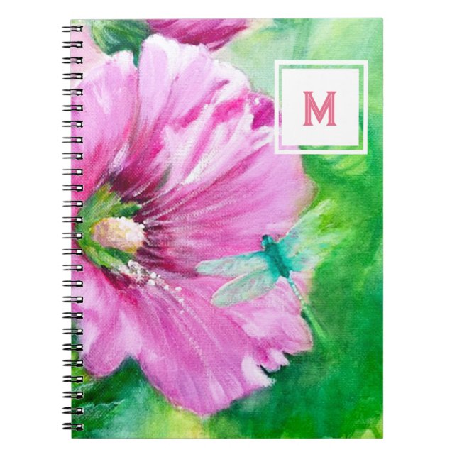 Cuaderno Bloc de notas con fotos en espiral floral (Frente)