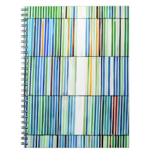 Cuaderno Bloc de notas con franjas azules coloridas