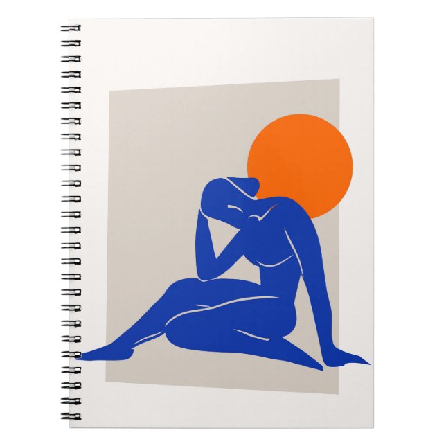 Cuaderno Bloc de notas con imágenes de resumen azul (Frente)