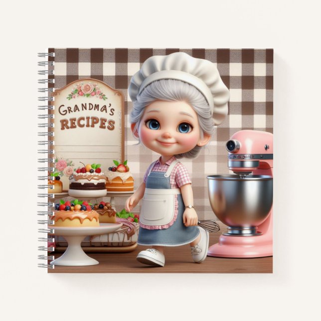 Cuaderno Bloc de notas con las recetas de la abuela y el po (Anverso)