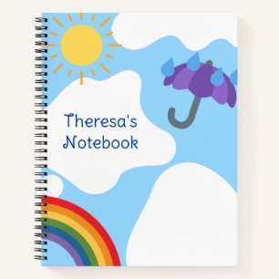 Cuaderno Bloc de notas con lluvia o brillo