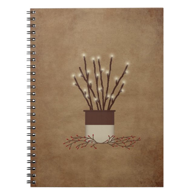 Cuaderno Bloc de notas con luces de bifurcación primitivas (Frente)
