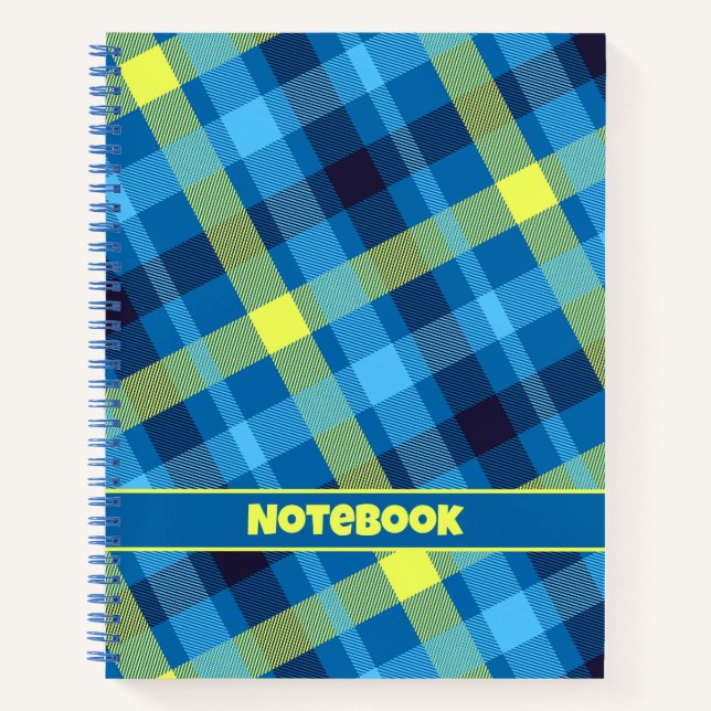 Cuaderno Bloc de notas con manchas azules abstractas (Anverso)