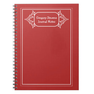 Cuaderno Bloc de notas con marcos ornamentales blancos