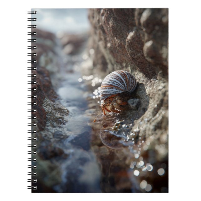 Cuaderno Bloc de notas con marea de cangrejo Hermit (Frente)
