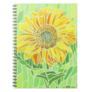 Cuaderno Bloc de notas con mosaico de girasol