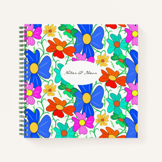 Cuaderno Bloc de notas con motivos florales (Anverso)