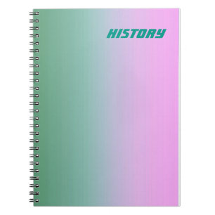Cuaderno Bloc de notas con nombre/asunto rosa verde azulado