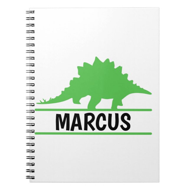 Cuaderno Bloc de notas con nombre de dinosaurio personaliza (Frente)
