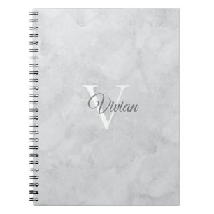 Cuaderno Bloc de notas con nombre de monograma de color bla