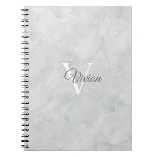 Cuaderno Bloc de notas con nombre de monograma de color bla