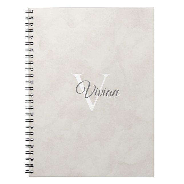 Cuaderno Bloc de notas con nombre de monograma simple de co (Frente)