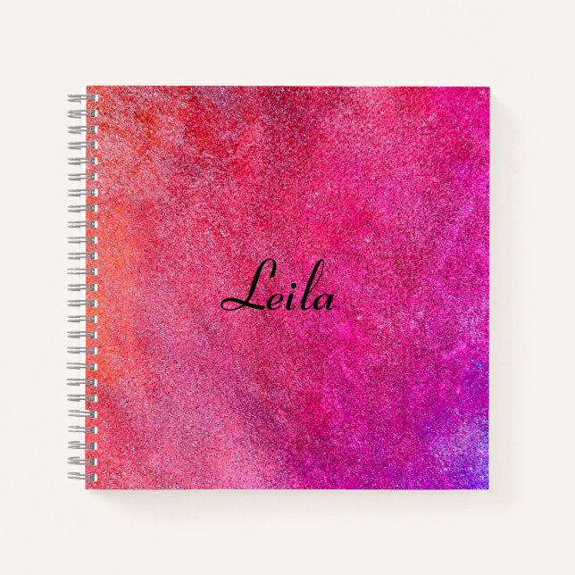 Cuaderno Bloc de notas con nombre de Purpurina de Bonito ro (Anverso)