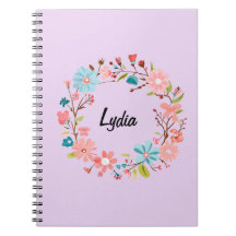 Bloc de notas con nombre floral - Diario personali