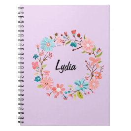 Cuaderno Bloc de notas con nombre floral - Diario personali