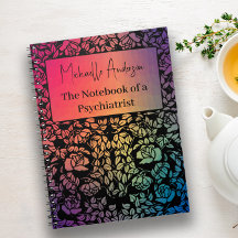 Bloc de notas con nombre floral personalizado colo