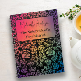 Cuaderno Bloc de notas con nombre floral personalizado colo