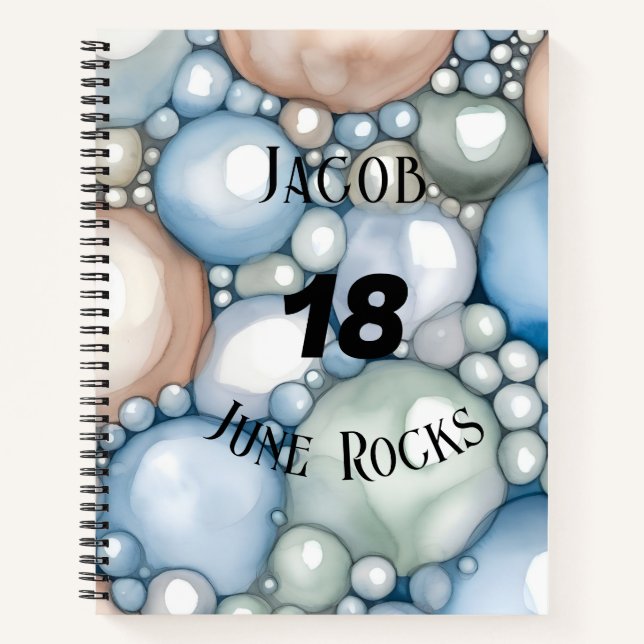 Cuaderno Bloc de notas con nombre personalizado de cumpleañ (Anverso)